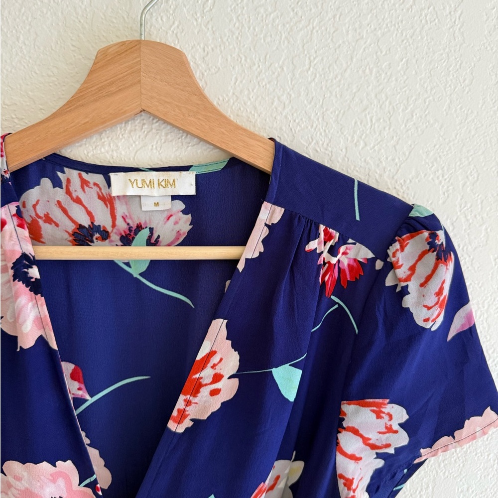 Yumi Kim Navy Floral Wrap Dress